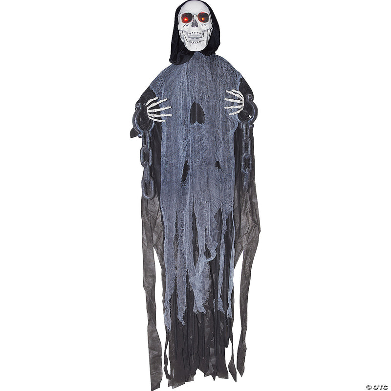 Light-Up Hanging Ghost Skeleton in Chains Prop - image 1