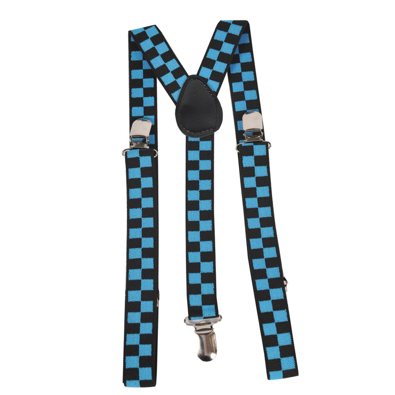 Blue Checkerboard Suspenders | Costume-Shop.com - Blue - image 1