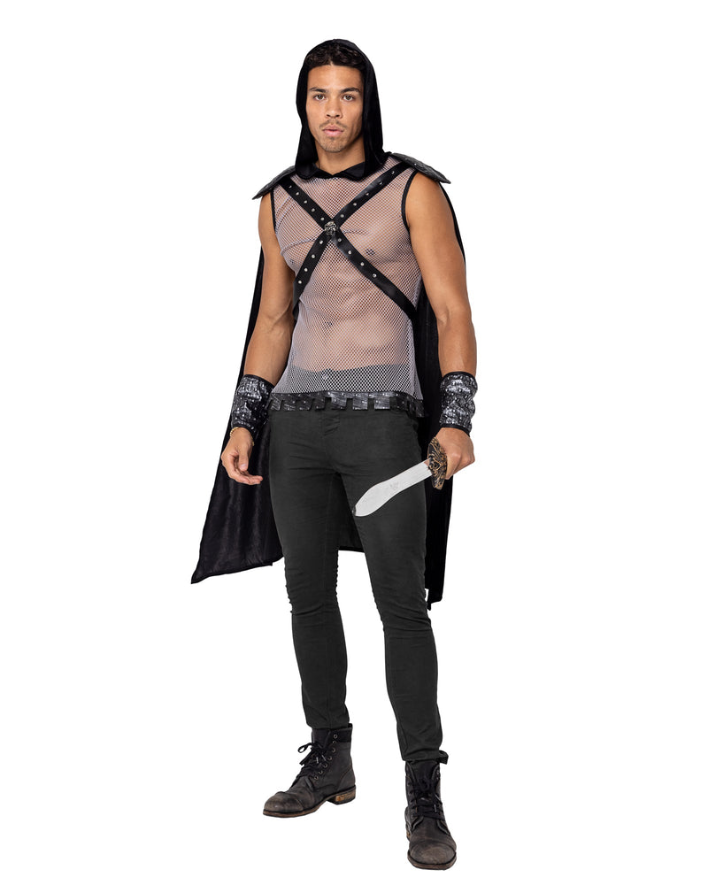 3PC Men's Dark Realm Warrior Costume | Costume-Shop.com - Black/Grey / S - image 1