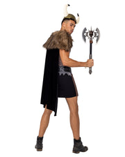 4PC Men's Valiant Viking Warrior Costume | Costume-Shop.com - Brown/Grey / S - image 2