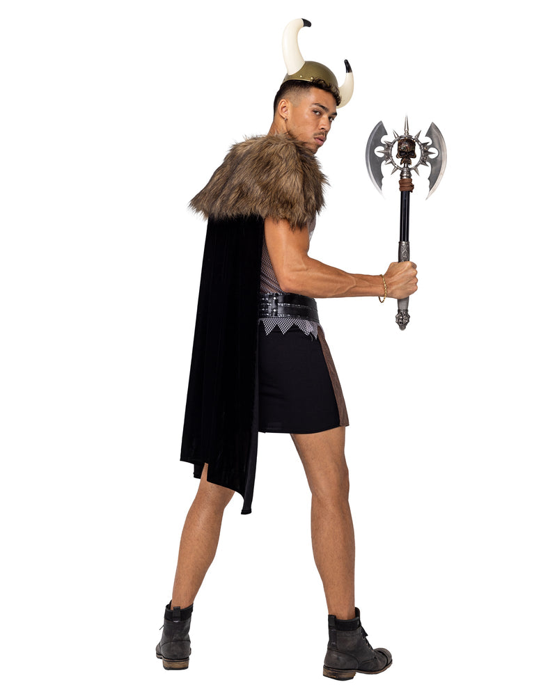 4PC Men's Valiant Viking Warrior Costume | Costume-Shop.com - Brown/Grey / S - image 2