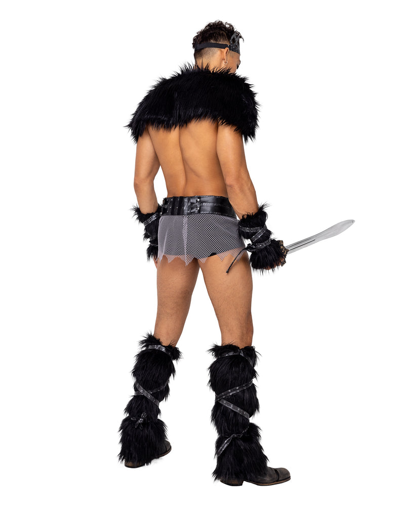4PC Men's Viking Hunk Costume | Costume-Shop.com - Black/Grey / S - image 2