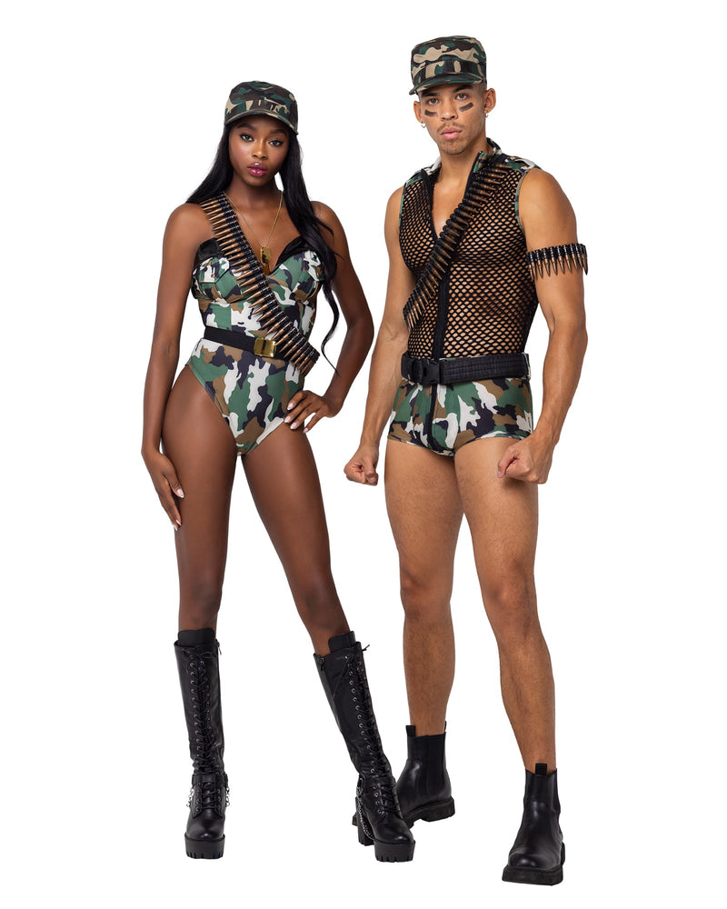 Sergeant Stud Army Costume | Costume-Shop.com - Green/Multi / S - image 1