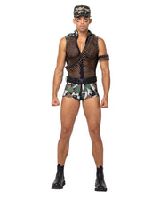 Sergeant Stud Army Costume | Costume-Shop.com - Green/Multi / S - image 2