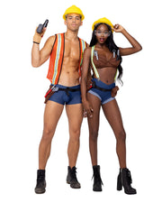 Construction Hard-Worker Costume | Costume-Shop.com - Orange/Blue / S - image 3