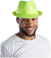 Sequined Fedora Hat - Lime Green - image 1