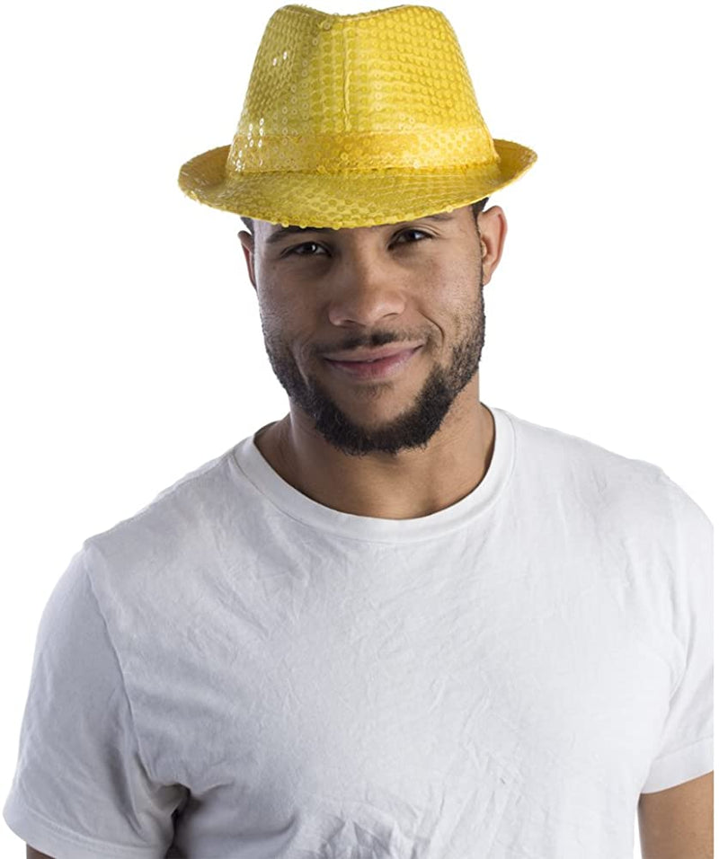 Sequined Fedora Hat - Lime Green - image 5