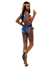 Peace & Love Hippie Costume | Costume-Shop.com - Brown/Blue/Multi / S - image 3