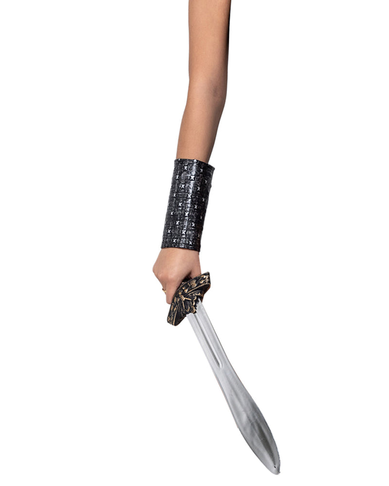 Pair of Warrior Arm Cuffs | Costume-Shop.com - Black/Grey / O/S - image 1