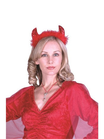 Sequin Devil Horns with Marabou | Costume-Shop.com
