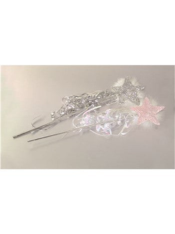 Silver 15" fairys sequin wand