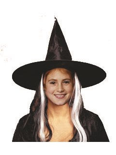 14" Witch Hat with Two Tone Wigs | Costume-Shop.com