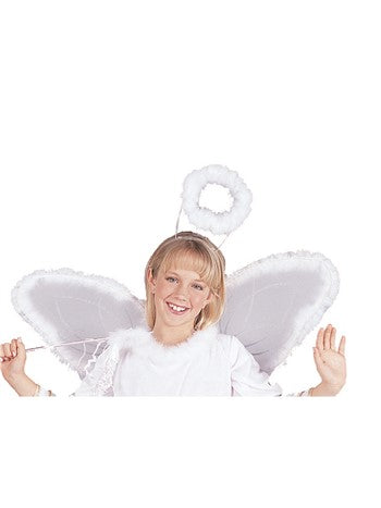 Angel Halo with Marabou - White | Costume-Shop.com - image 1