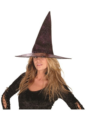 Black/purple Spider Witch hat