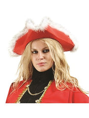 Adult Red Felt Tricorn Hat | Costume-Shop.com - image 1