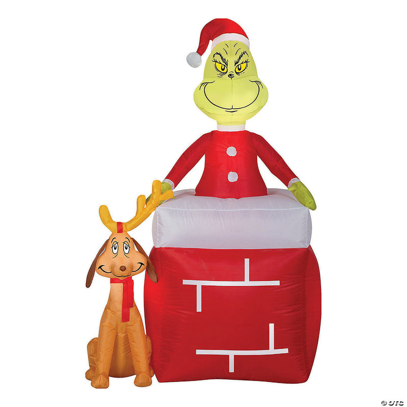 66" Blow Up Inflatable Dr. Seuss™ The Grinch & Max Outdoor Yard Decoration - image 1