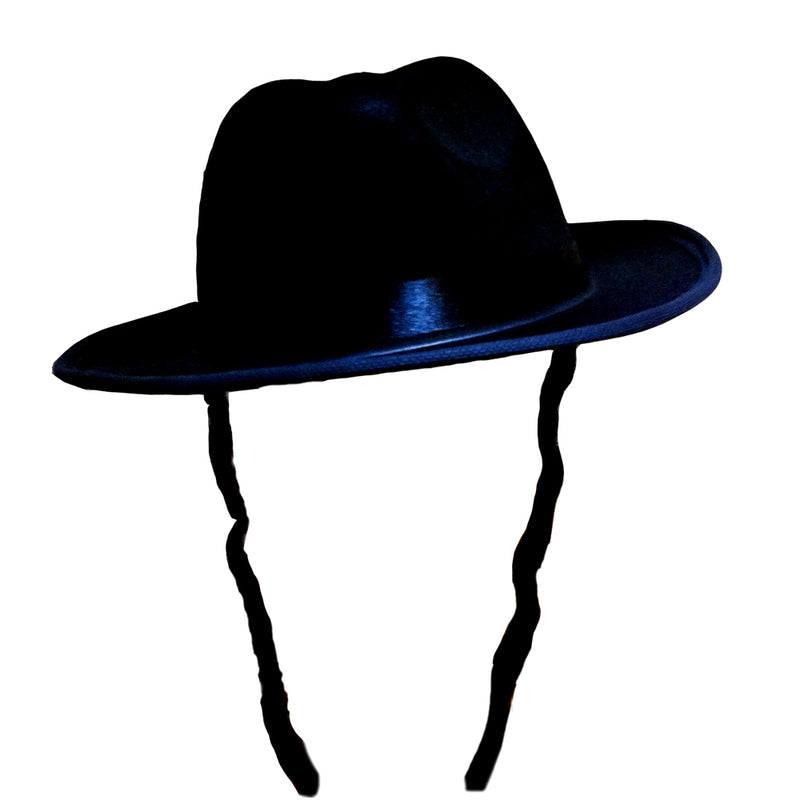 Black Fedora with Side Locks | Costume-Shop.com - image 1