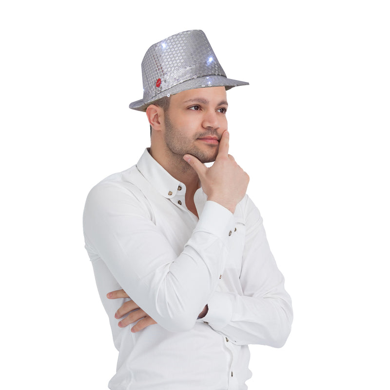 Illuminated Sequin Fedora Hat | Costume-Shop.com