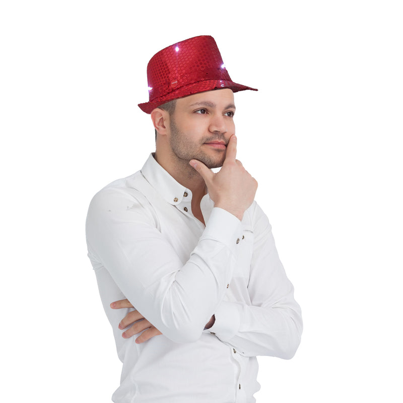 Illuminated Sequin Fedora Hat | Costume-Shop.com