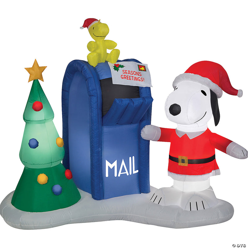 68" Blow Up Inflatable Peanuts Snoopy & Woodstock with Mailbox Outdoor Yard Decoration - image 1
