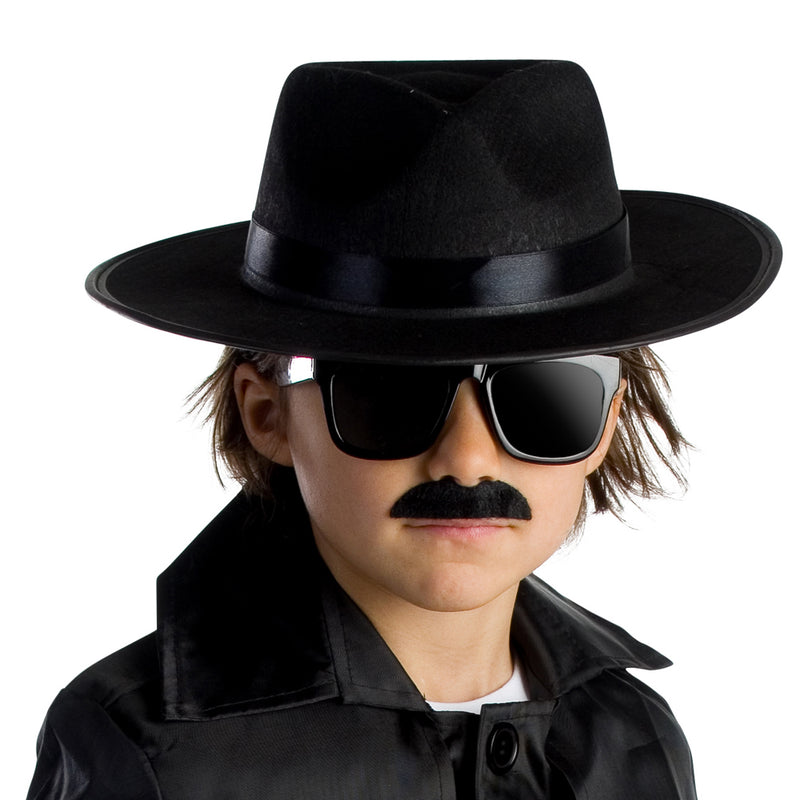 Spy Agent Hat for Kids – Black Fedora - image 1