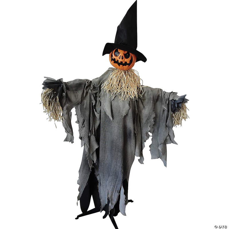 Animated Scarecrow Pumpkin with Hat Prop - image 1