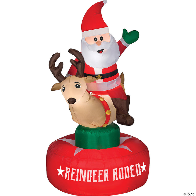 72" Inflatable Santa On Reindeer | Costume-shop.com