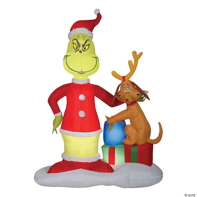72" Blow Up Inflatable Dr. Seuss™ The Grinch & Max with Presents Yard Decoration