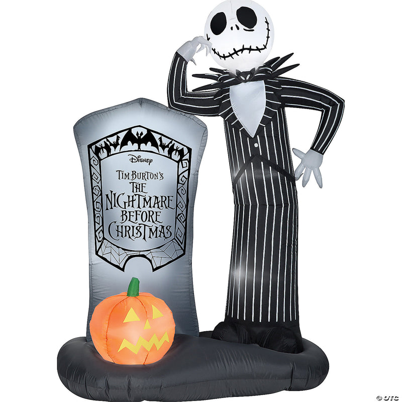 Inflatable Jack Skellington with Tombstone Yard Decoration - image 1