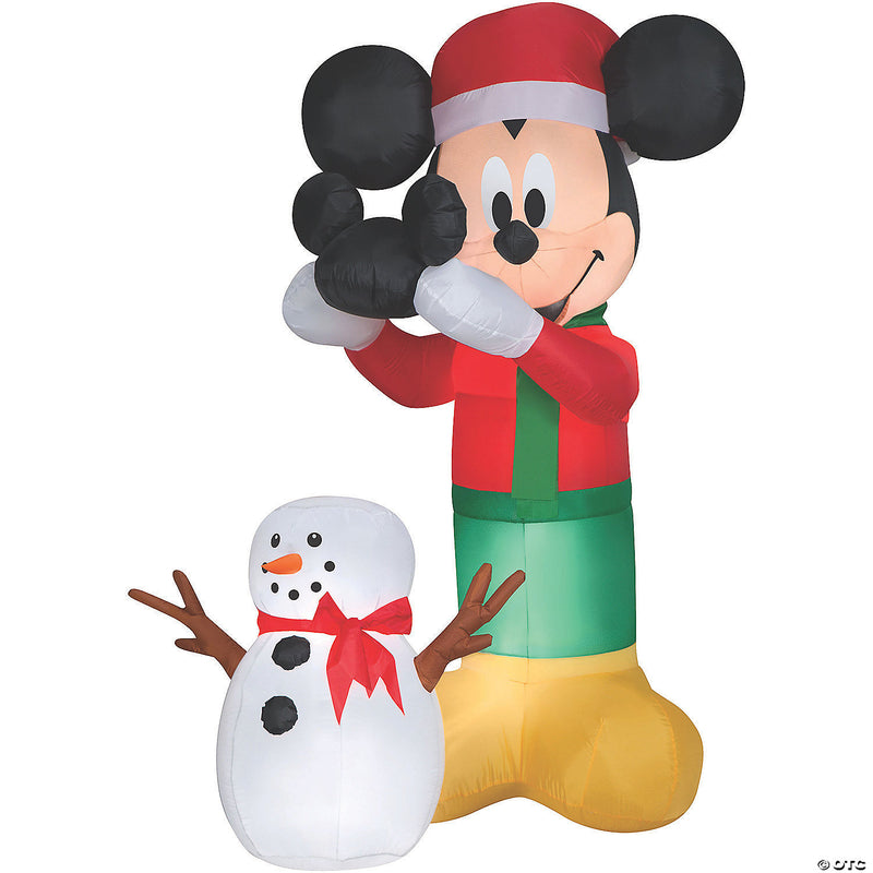 72" Blow Up Inflatable Mickey Snowman Outdoor Yard Decoration - image 1