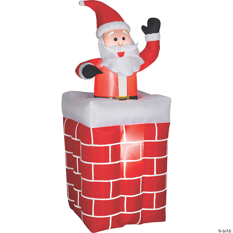 72" Blow Up Santa Chimney Outdoor Decoration | Costume-shop.com
