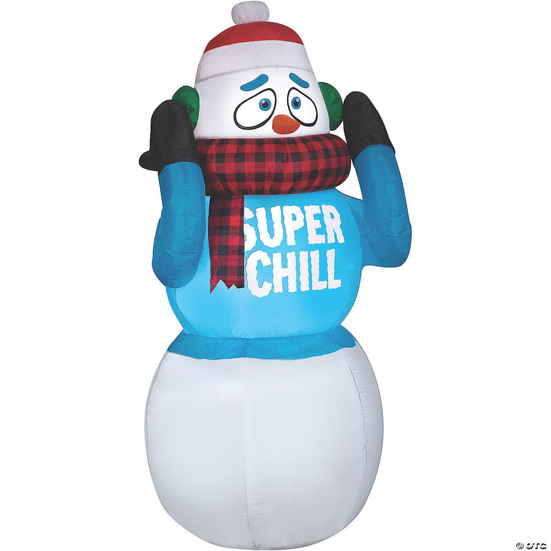 72" Blow Up Inflatable Shivering Snowman Yard Decoration - image 1