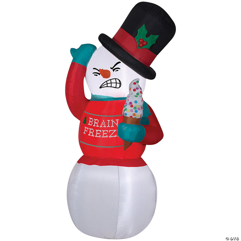 72" Blow Up Inflatable Shivering Snowman Outdoor Yard Decoration - image 1