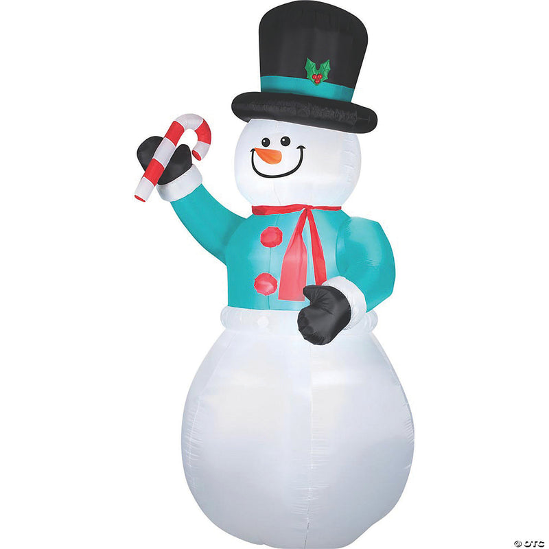 Inflatable Snowman with Candy Cane