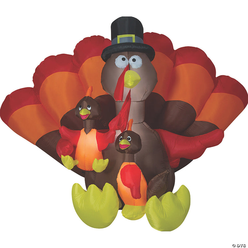 72" Blow Up Inflatable Turkey Family Outdoor Yard Decoration - image 1