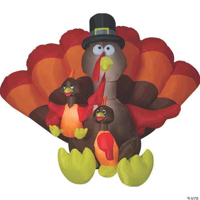 72" Blow Up Inflatable Turkey Family Outdoor Yard Decoration