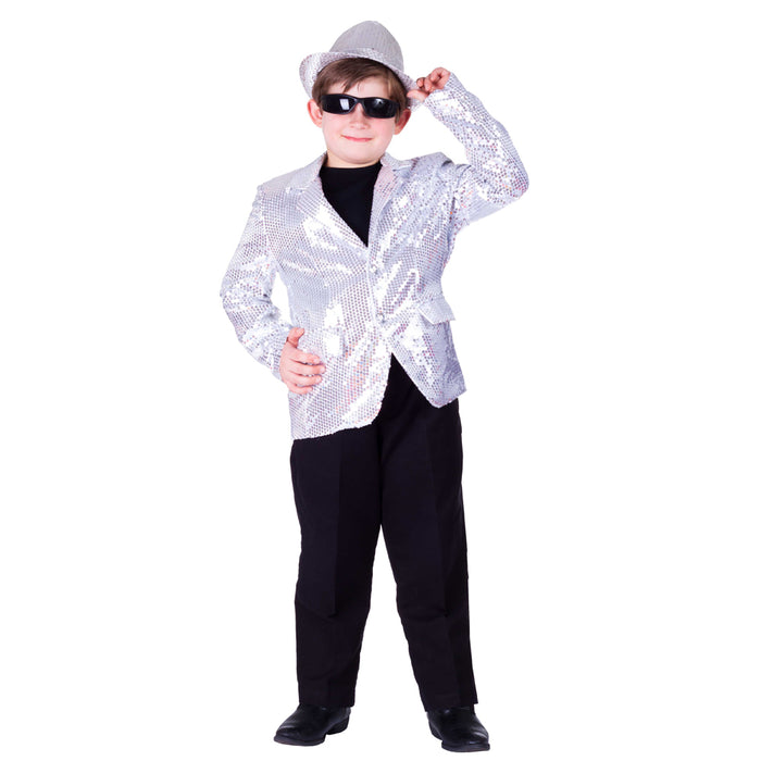 Silver Sequin Jacket For Kids