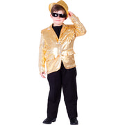 Sequin Jacket for Kids Gold Dance Tuxedo Costume - Small (4-6) - image 1