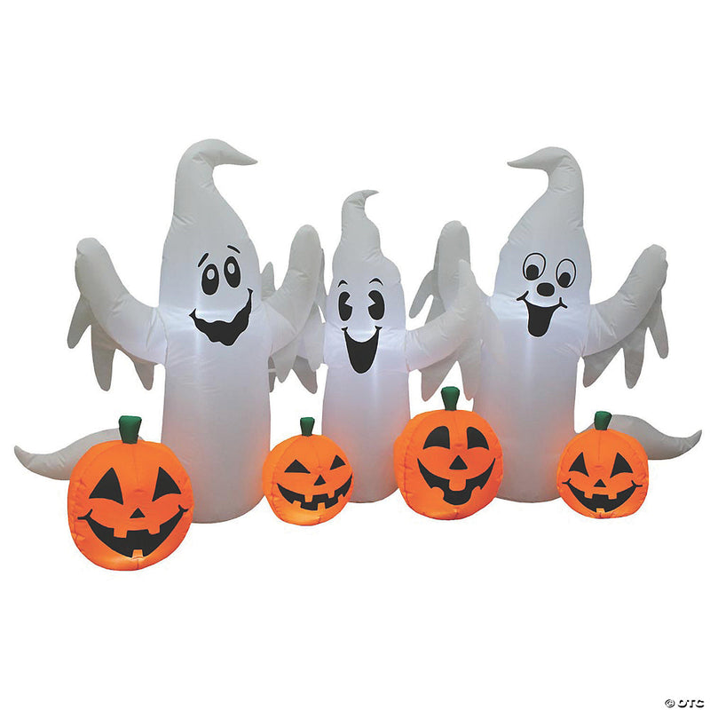 73" Blow Up Inflatable Ghosts with Pumpkins | Costume-shop.com