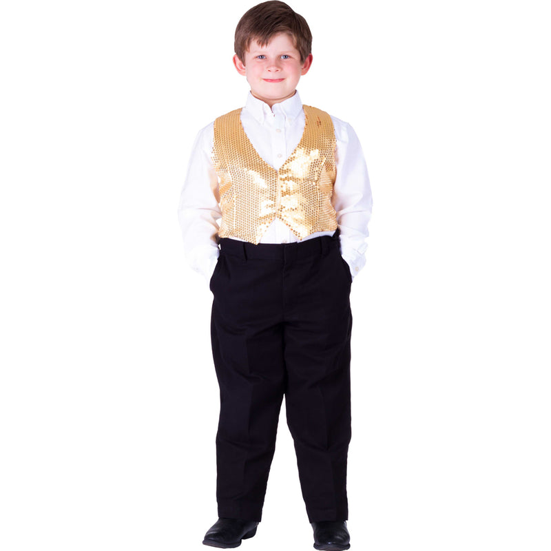 Gold Sequin Vest for Kids - Small (4-6) - image 1