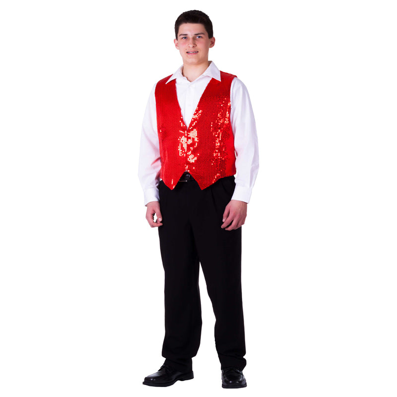 Red Sequin Vest For Adults | Costume-Shop.com - Small - image 1