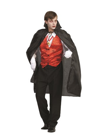 45" Black Cape - Nylon Taffeta | Costume-Shop.com - image 1