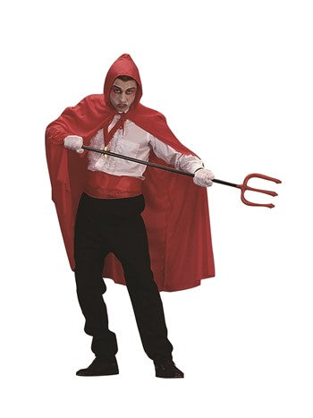 45" Red Hooded Cape -polyester