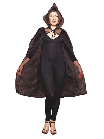 45" Black Sheer hooded cape