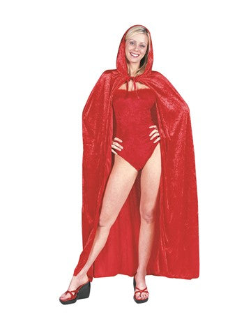56" Red Hooded Velvet Cape | Costume-Shop.com - image 1