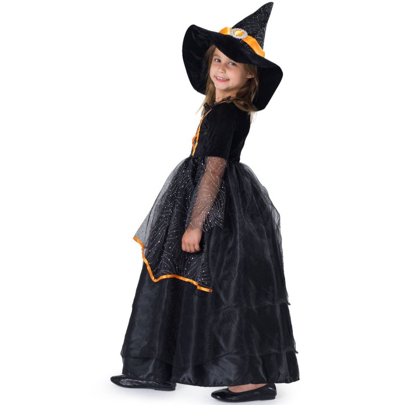 Black and Orange Witch Costume for Girls