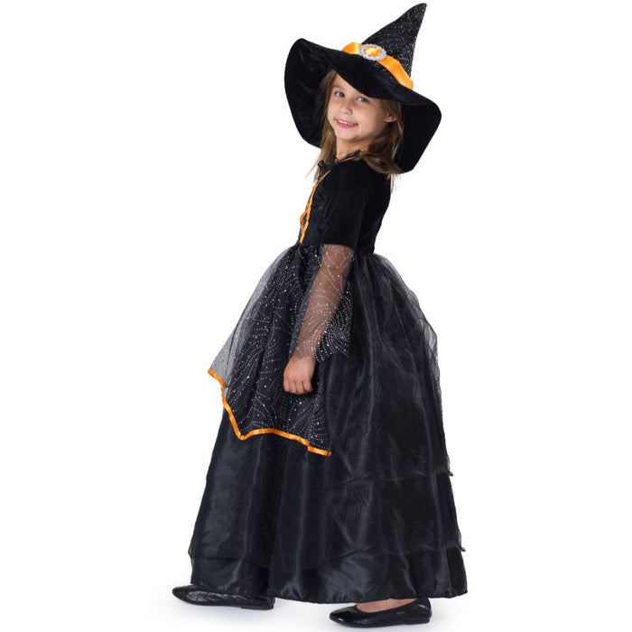 Black and Orange Witch Costume for Girls