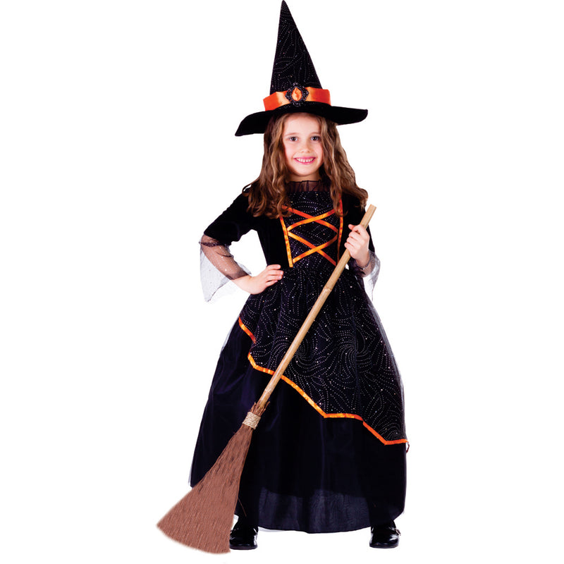 Black and Orange Witch Costume for Girls