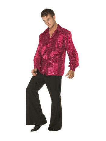 Men's Disco Inferno Fuchsia Shirt | Costume-Shop.com - 80177-BK-L - image 1