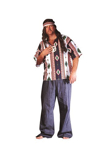 HOT Mens Hippy Costume Men's 60s Peace Hippy Costume